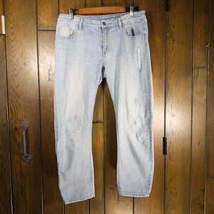 Wrap London Women’s Light Blue Wash Mid-rise Crop Cigarette Jeans (US8/UK12)